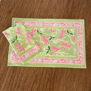 POMEGRANATE DRAGONFLY PLACEMATS AND NAPKINS SET OF 4 each